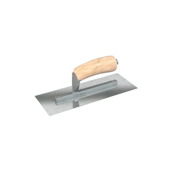 Razor Stainless Steel Finishing Trowel - Square End - 10-1/2" x 4-1/2" with Camel Back Wood Handle